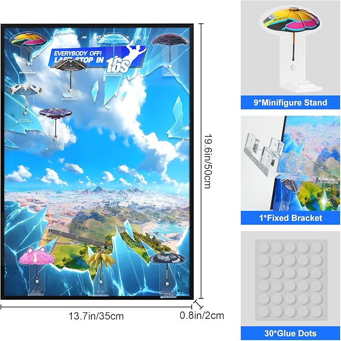 Wall Board for Lego 77073 Battle Bus Building Toy - Wall Display Compatible with Collectible Fortnite Toy Acrylic Stand Design(Only BoardModel Not Included)
