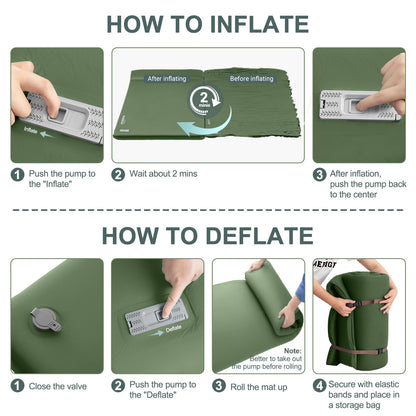 Elegear CumbreX™ Self Inflating Sleeping Pad, Built-in Electric Pump 3.15" Ultra-Thick Memory Foam Camping Mattress Pad with Pillow Double Sleeping Pad for Camping R-Value 9.5 Foam Camp Pad - Queen