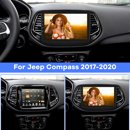 [2G+64G] Car Radio for Jeep Compass 2017-2020, 10 inch Touch Screen Android 13 Stereo, Carplay/Android Auto/EQ Audio/SWC/Bluetooth +AHD Backup Camera