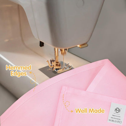 BRILLMAX 4 Pack Pink Tablecloths 90 x 132 Inch for 6ft Rectangle Tables - 150 GSM Polyester Fabric, Floor Length Drop, Water, Stain & Wrinkle Resistant Cloth Cover for Wedding Reception Banquet
