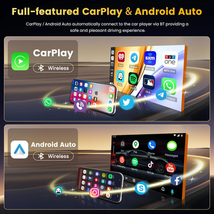 Fuluku 4+128G Android 15 Car Stereo for Jeep Compass Patriot 2007-2009 Wireless Carplay Android Auto, 10.1 Inch Incell Touch Screen Car Stereo with GPS, Backup Camera, Bluetooth, FM/RDS, EQ, WiFi, SWC