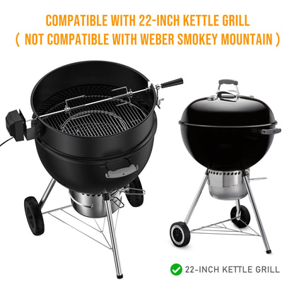 Charkettle Rotisserie Ring Kit and Stainless Steel Round Tumble Rotisserie Grill Basket