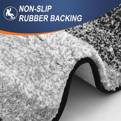 OLANLY Bathroom Runner Rug - Extra Soft Microfiber Mat, Quick Dry & Washable, 47x17 Inches | Black
