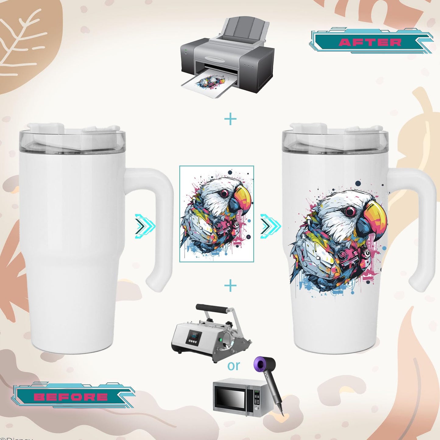 ZREGGUR 20 oz Sublimation Tumbler with Handle 25pcs, Keep Cold 24 Hours Stainless Steel Tumbler with Lid and Straw &Brush Double Wall Vacuum Reusable Sports Water Bottle with Handle Travel Coffee Mug