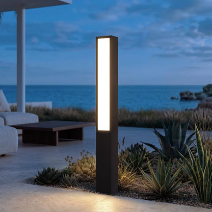 ZRJJMLAN 39.4" Landscape Path Lights Wired, AC100-240V Outdoor Pathway Lights, IP65 Waterproof Bollard Light, 3000K LED Modern Bollard Landscape Lighting for Driveway Walkway Lawn Patio Garden Deck