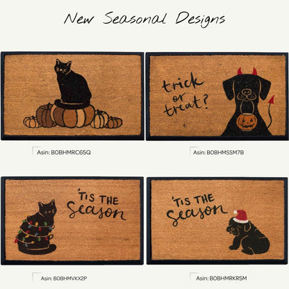 4 Cats & Dogs Rectangular Coir Doormat 27" x 39" – Foot & Paw - Includes Coir Insert & Heavy-Duty Non-Slip Rubber Frame, Pet-Friendly Welcome Mat, Easy to Clean Entry Rug for Indoor & Outdoor Use