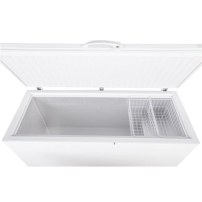 Maxx Cold 71.3” Wide Solid Hinged Top Commercial Sub Zero Chest Freezer Locking Lid NSF Garage Ready Keeps Food Frozen for 2 Days in Case of Power Outage, 19.4 Cubic Feet 549 Liter, White