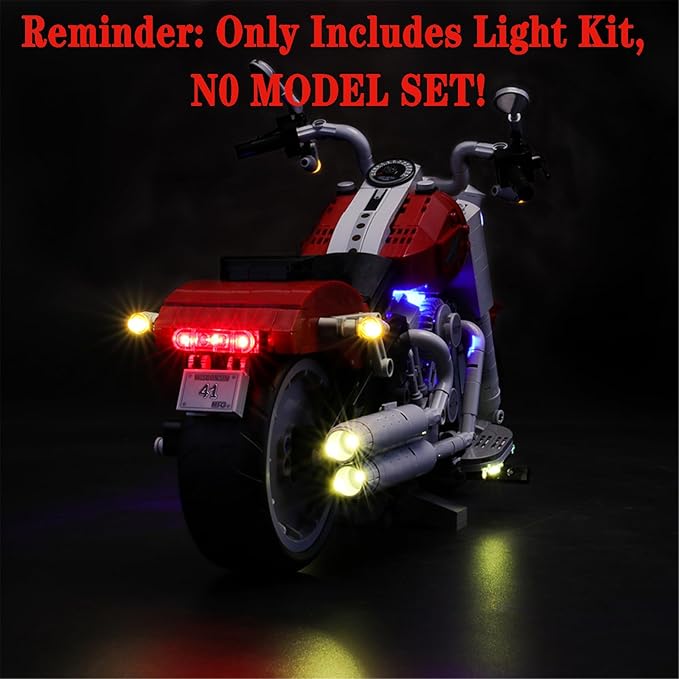 LED Light Set Compatible with Lego 10269 Harley-Davidson Fat Boy Creator Expert Building Blocks Model - Model Set NOT Included