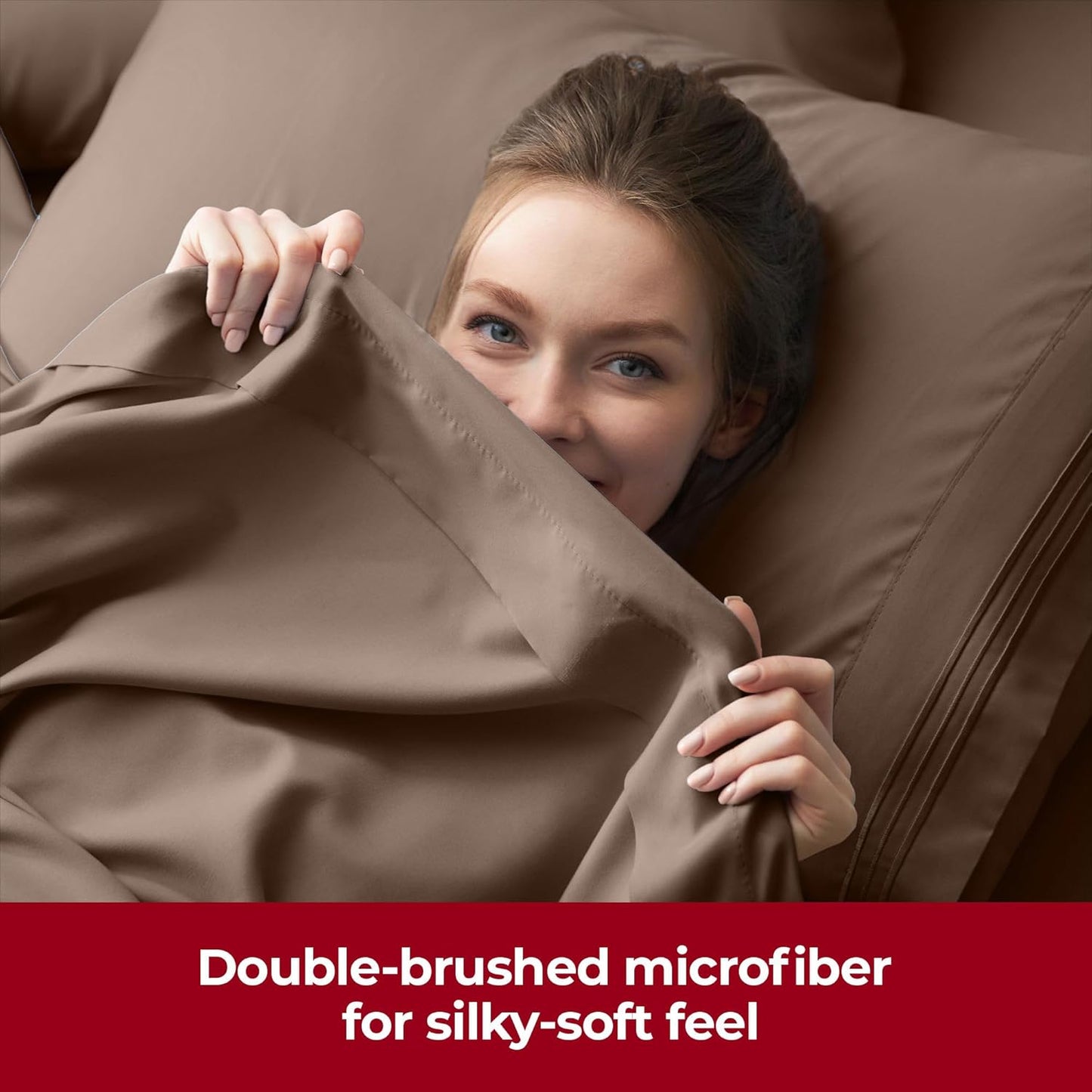 Mellanni Extra Deep Twin XL Sheets - Hotel Luxury Cooling Bedding - Ultra Soft, Stain Resistant (Brown)