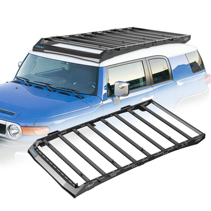IIIREENO Overland Roof Rack Platform for Toyota FJ Cruiser 2007–2016, Heavy Duty Aluminum Roof Rack, 1000 lbs Static / 500 lbs Dynamic Load, LED Light Bar Compatible, No-Drill Installation