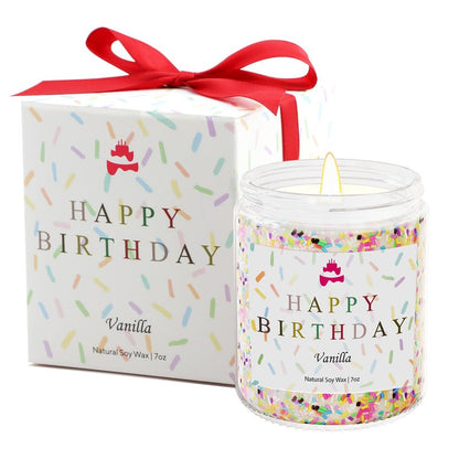 Lihome Happy Birthday Candle - Birthday Gifts for Women, Men, Mom, Dad, Sister, Teacher, Friends - Best Gifts for Ideas, Natural Soy Wax Vanilla Scented Candles