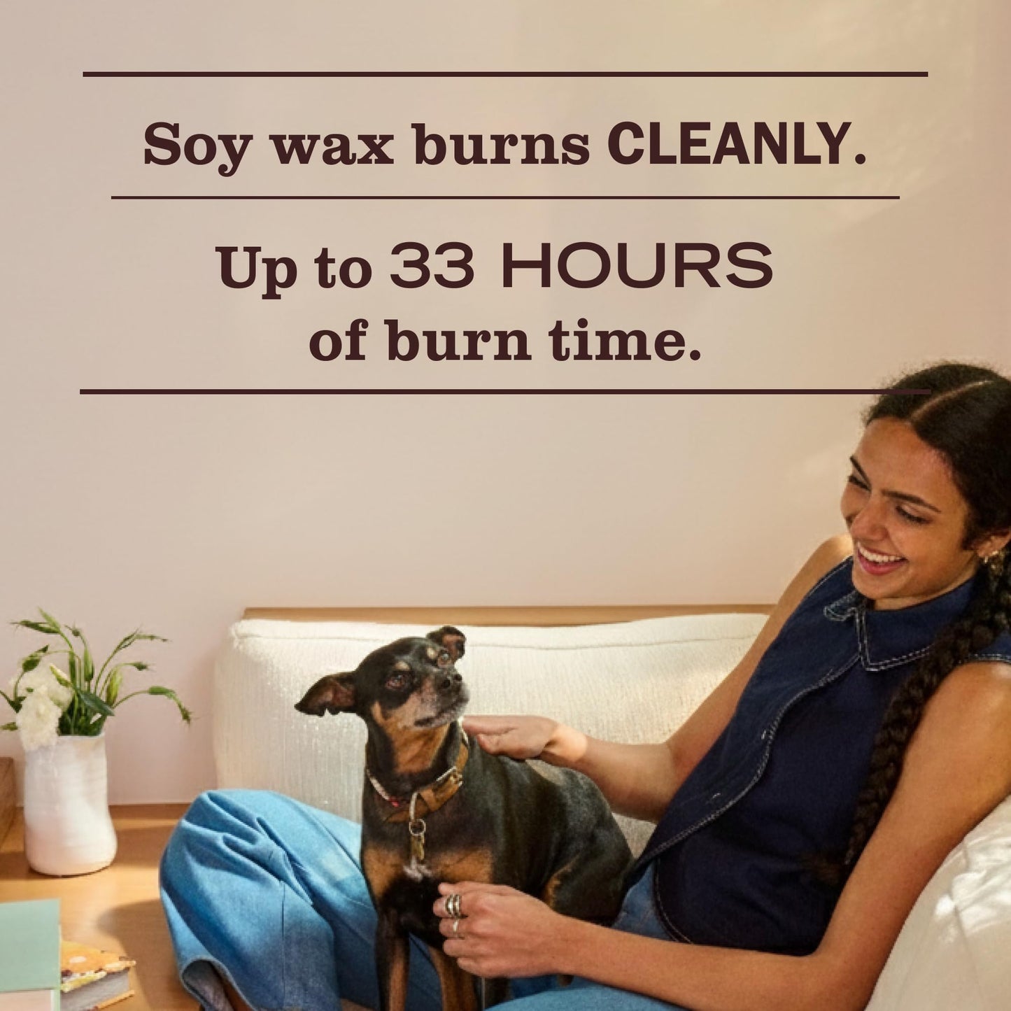 MRS. MEYER'S CLEAN DAY Soy Aromatherapy Candle, 35 Hour Burn Time, Made with Soy Wax and Essential Oils, Rain Water, 7.2 oz