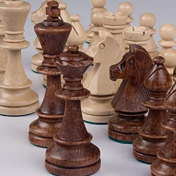 Staunton No. 6 Tournament Chess Pieces in Wooden Box 3.9-Inch King