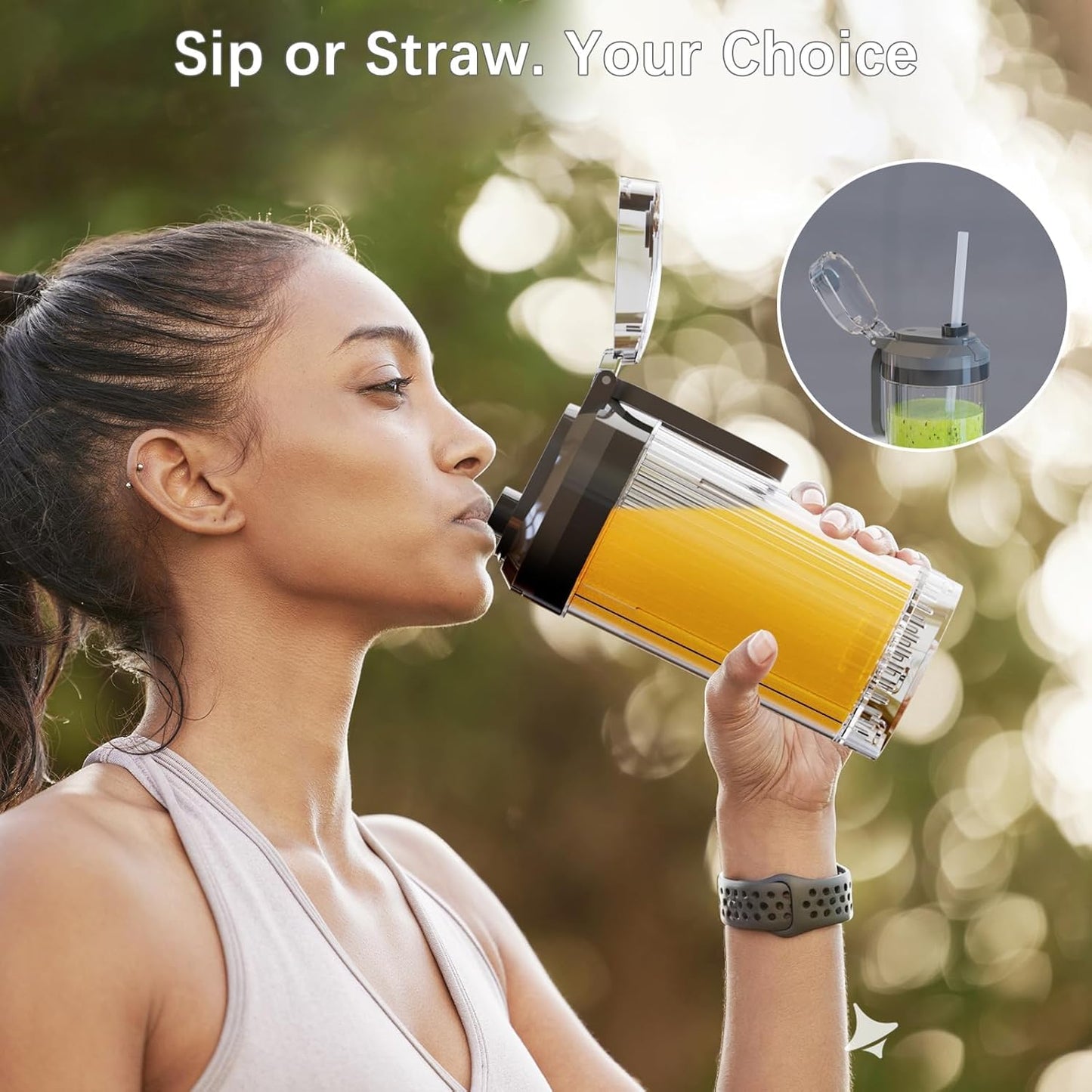 Skiennix Personal Blender - Portable Smoothie Maker with 4 Programs | Cordless USB-C Rechargeable, 18 oz