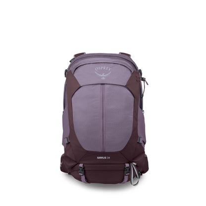 Osprey Sirrus 34L Women's Hiking Backpack - Camping Bag with Waterproof Raincover, Bottle Pockets, & Gear Straps, Purple Dusk