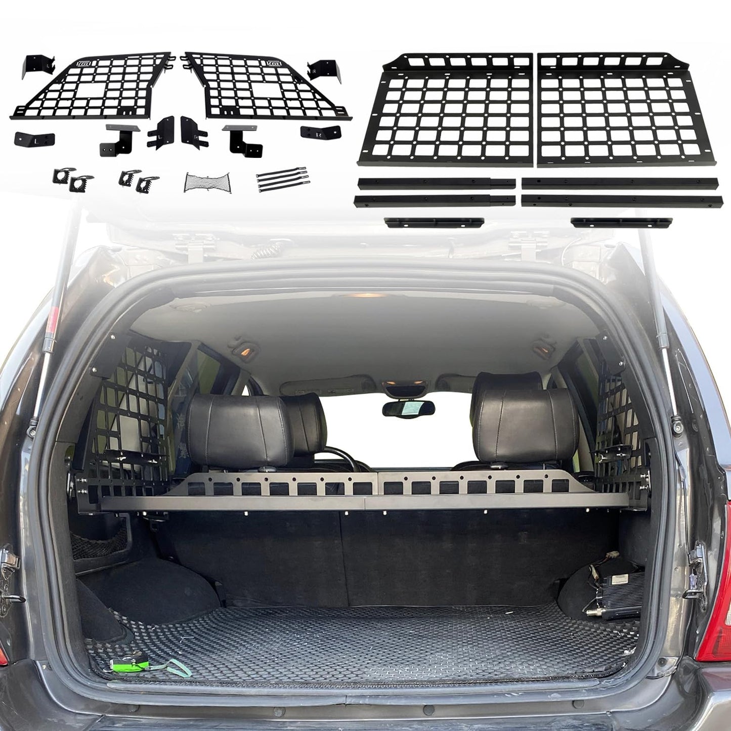 HIGH FLYING for Jeep Grand Cherokee (WJ) 1998-2004 Car Interior Modular Storage Molle Panel Luggage Storage Carrier Cargo Rack System Trunk Shelf (Side Panels+Trunk Shelf)
