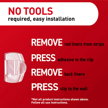 Command Round Cord Clips, Damage Free Hanging Cable Clips, No Tools Wall Clips for Hanging Electrical Cables, 13 Clear Cord Clips and 16 Command Strips