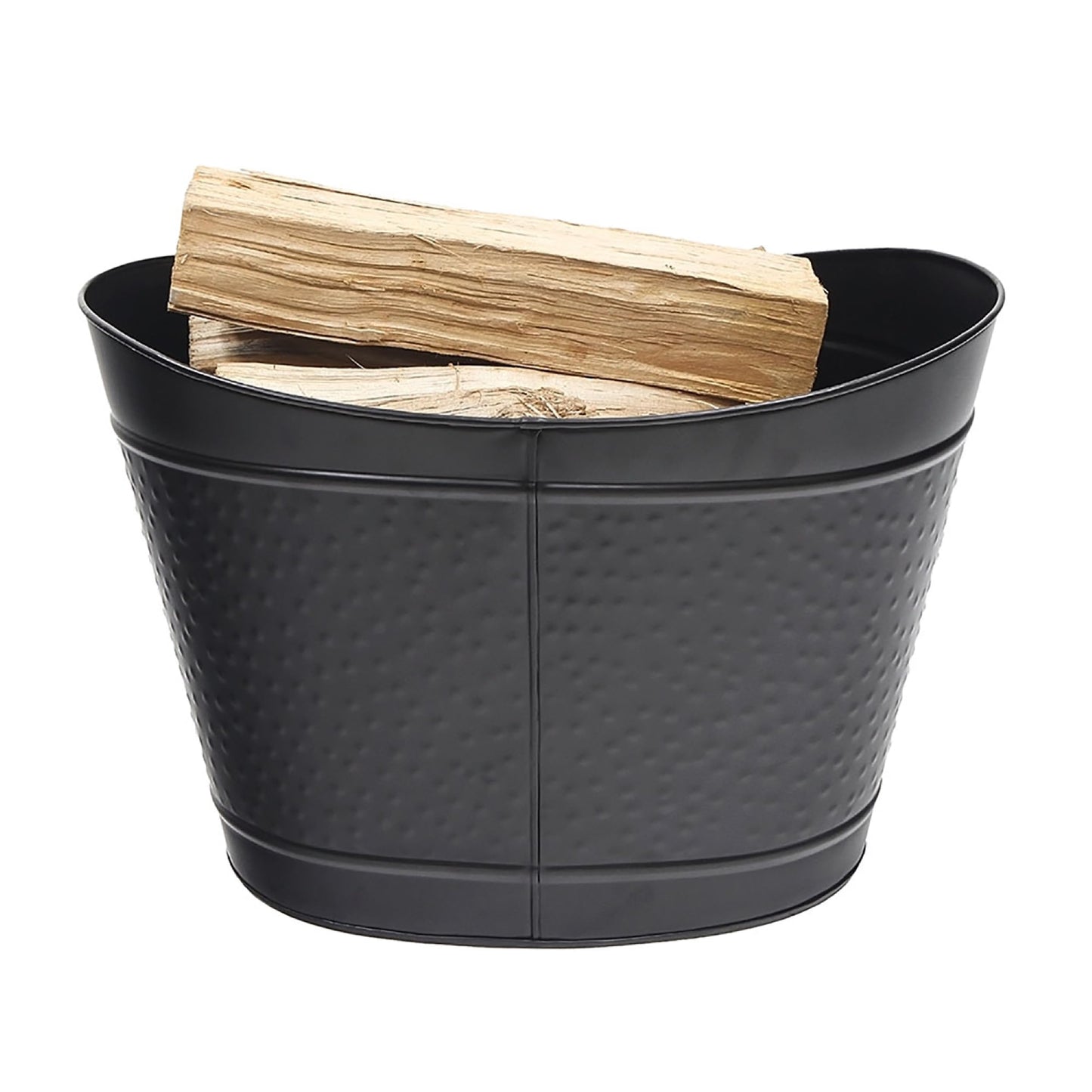 Black Wood Bin Fireplace Log Holder