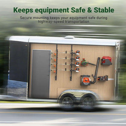 ELITEWILL 4-Position Weed Eater Racks for Trailer Commercial Trimmer Rack with Independent Locks for Open/Enclosed Trailer Work, Garage & Walls Weedeater Organization Storage Rack