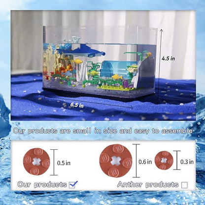 Fish Tank Building Blocks Toy SetsCreative Ideals Aquarium Building Blocks(Can add Water and Charge Light Effects) Best Choice for 6+ Boys Girls or Adults