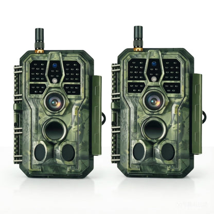 BLAZEVIDEO 2-Pack WiFi Trail Camera 64MP 1296P with Audio, 3 PIR Motion Activated 0.1s Trigger & 120° Wide-Angle Detection, 100ft 940nm No-Glow Night Vision, IP66 Waterproof Game Cam for Wildlife