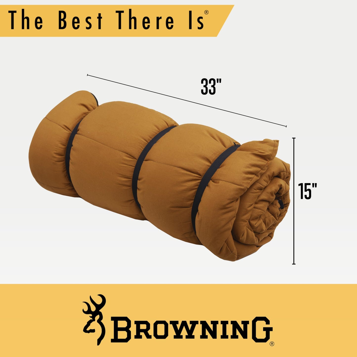Browning Camping Enterprise -20° Degree Sleeping Bag – Hooded Rectangular Cold Weather Canvas Sleeping Bag with Flannel Liner, PolyLoft Insulation & Roll-Up Straps for Winter Camping