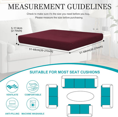 Skiennix 14-Piece Stretch Patio Cushion Covers - Washable Outdoor Sofa Slipcovers | Wine Red