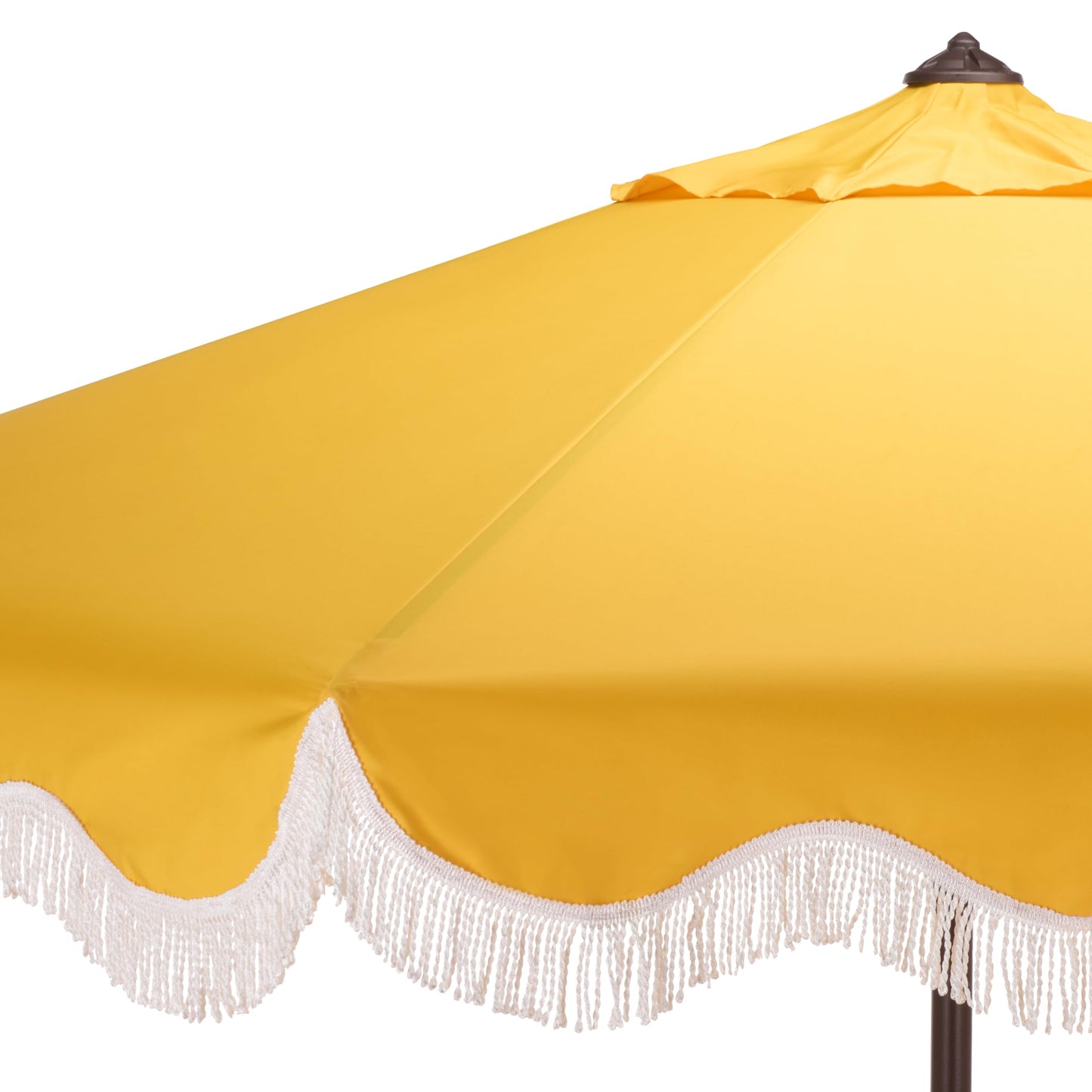 SAFAVIEH Outdoor Patio Furniture Collection – Torsa 9 Ft Yellow & Brown Crank Umbrella, Market-Style Patio Umbrella with Metal Pole, Classic Outdoor Shade Accent (PAT8014Y)
