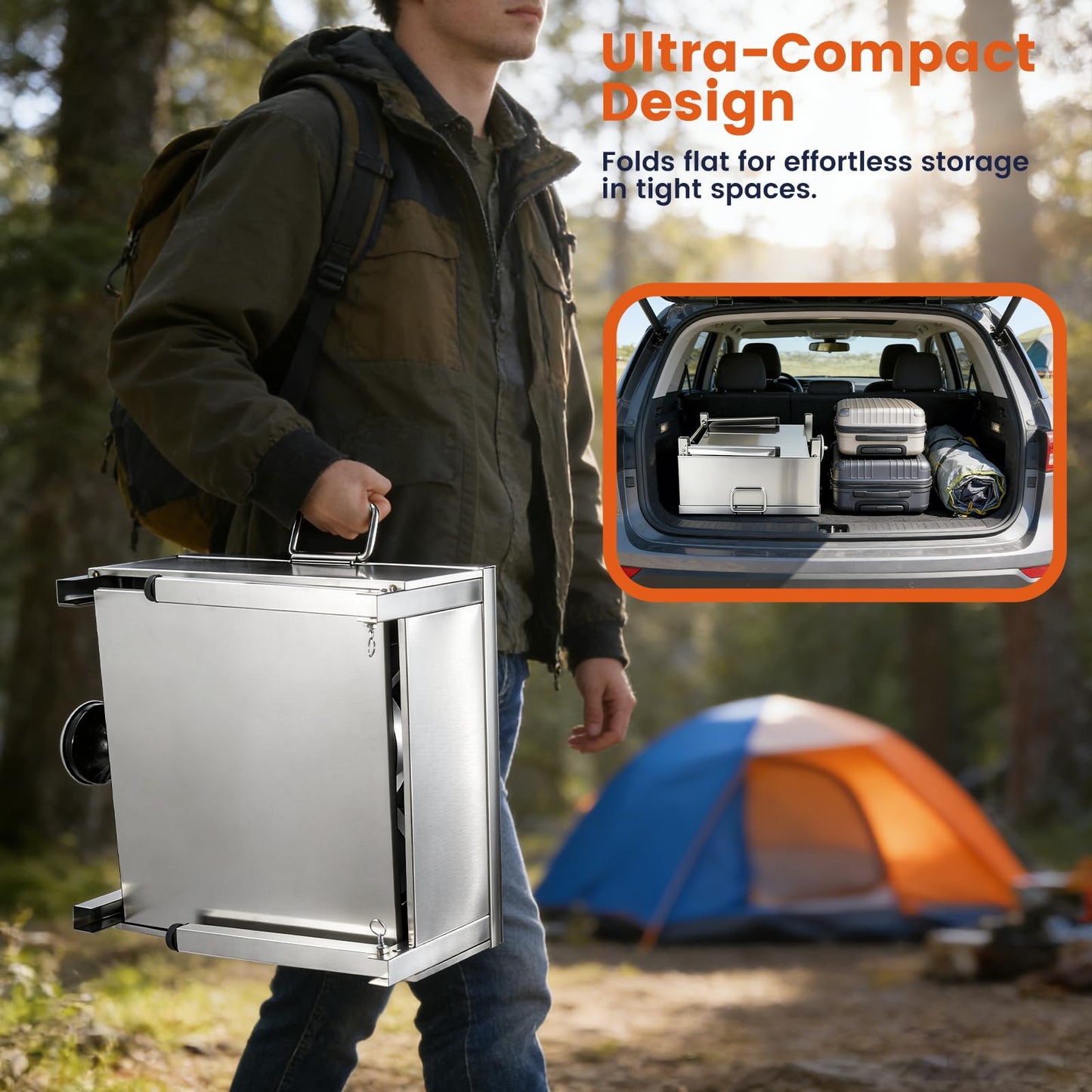 ARC Single Burner Propane Stove with Foldable Legs -Extra Large 17"Cubic,High-pressure 20PSI Stainless Steel Propane Burners for Outdoor Cooking Turkey Fry, Seafood Boil, BBQ, Homebrewing