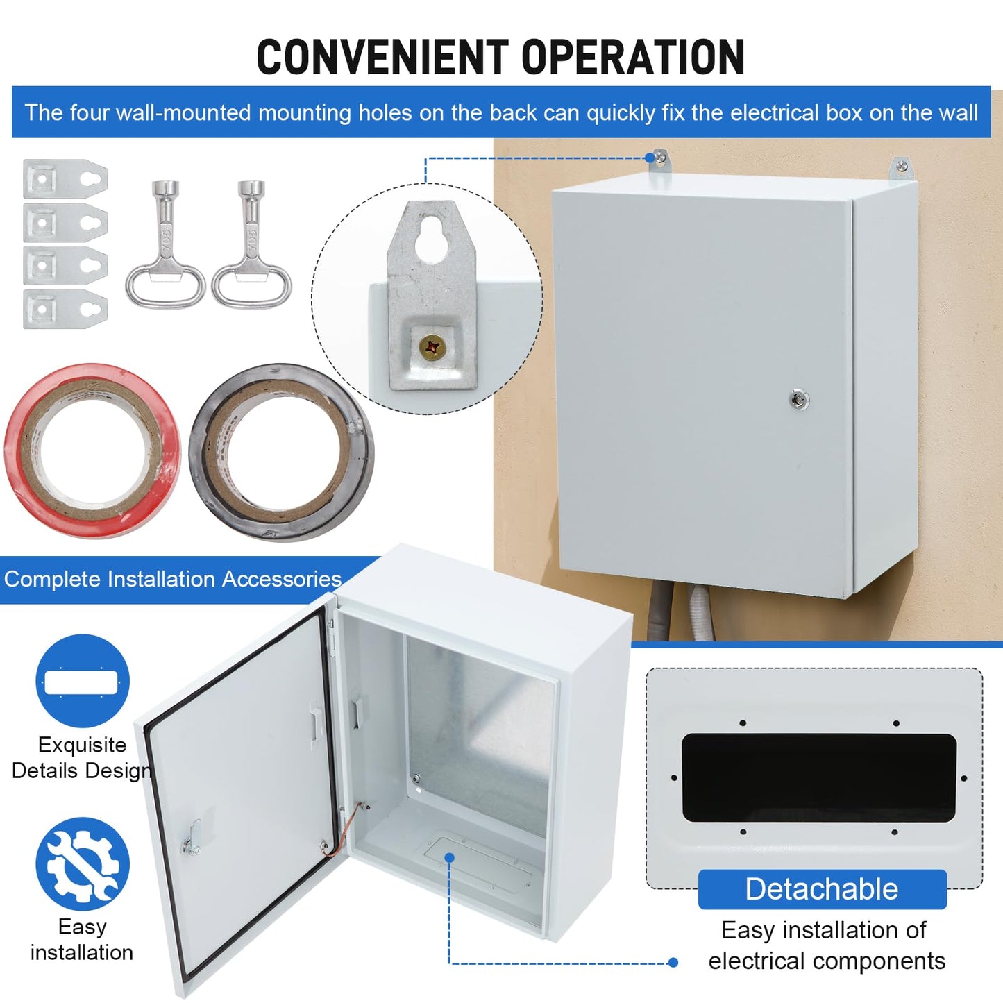 DWALE Outdoor Electrical Box,24 x 16 x 10''NEMA 4X Enclosure IP66 Waterproof & Dustproof, Universal Electrical Project Box with Mounting Plate