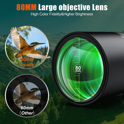 opaita 25-75x80 Spotting Scope for Target Shooting - HD Waterproof Scope for Hunting Bird Watching Wildlife Observation - High Powered Spotter Scope with BAK4 Prism Tripod & Phone Adapter