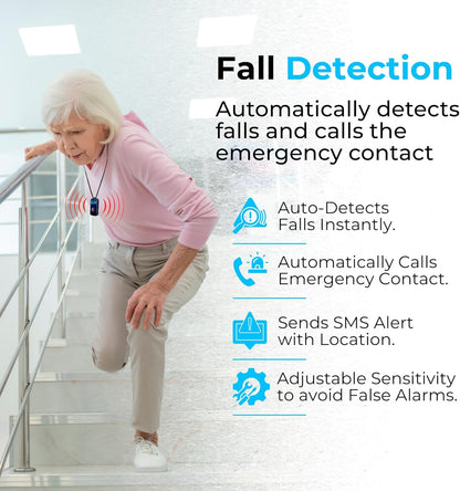 SecuLife Medical Alert Pendant for Seniors — Alerts Go Direct to Family, No Call Center | Auto Fall Detection, GPS Tracking, 2-Way Calling, No Contract, Waterproof Necklace