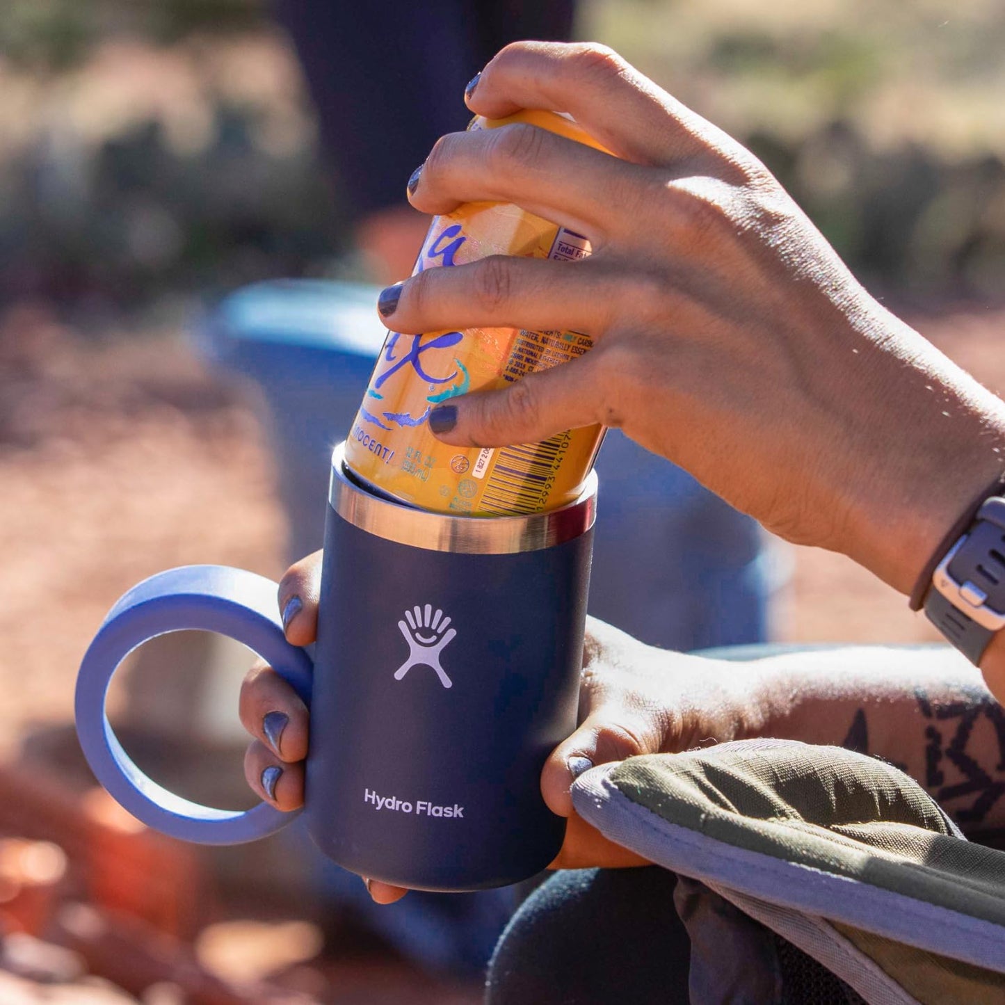 Hydro Flask 12 Oz Cooler for Cans - Slim Can Cooler for Beer or Coffee - Insulated in Surf Blue