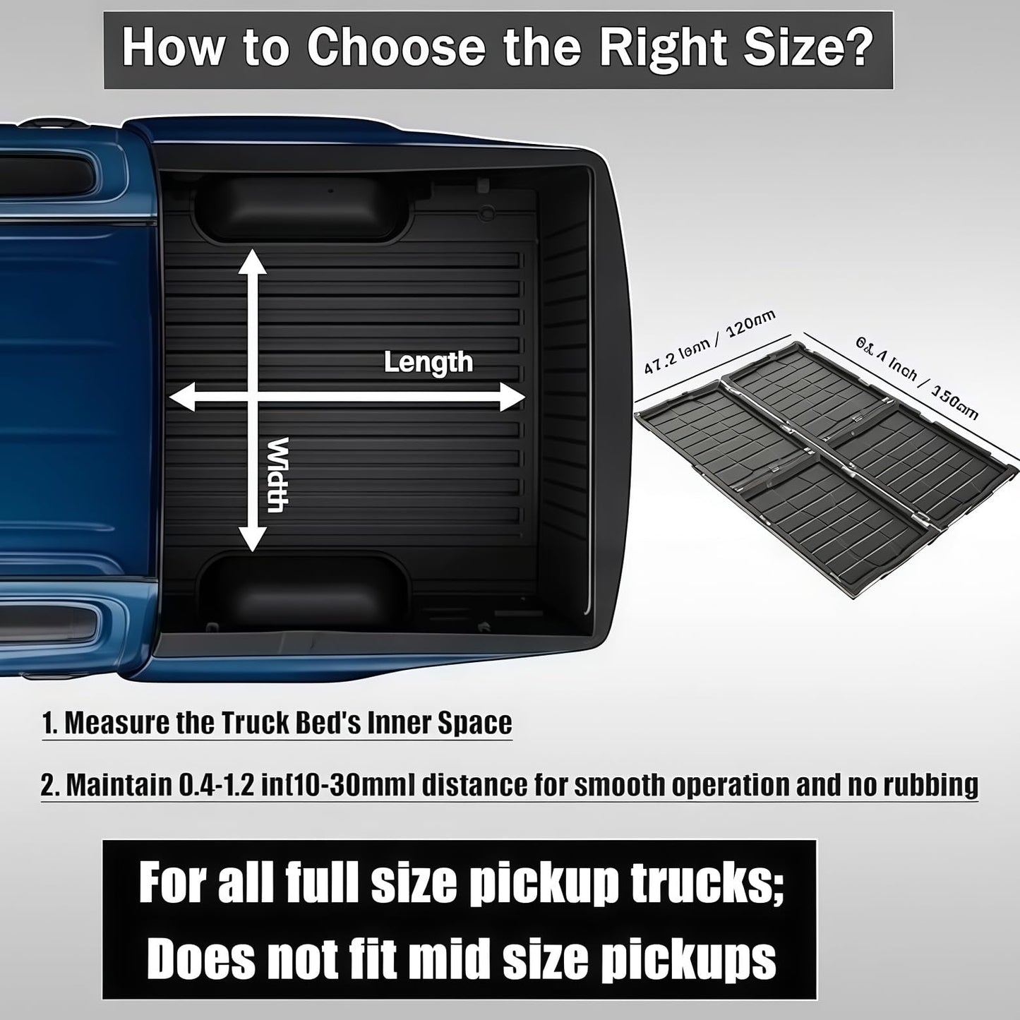 NARPES Truck Bed Cargo Tray Bedslide Sliding Truck Bed Organizer Heavy-Duty For Any Full Size Pickup Accessories UV-Resistant Slide-Out Collapsible - L 61.4" x W 47.2" x H 2" Easy Installation