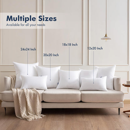 MIULEE Throw Pillow Inserts - Pack of 4, 16x16 Inch, 100% Virgin Fiber Filling for Bed & Couch