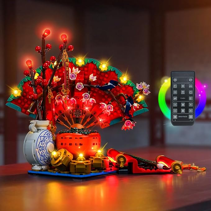 Upgraded Led Light Kit Compatible with Lego Good Fortune Building Set RC Version Compatible with Lego 80117 (Model Not Included)