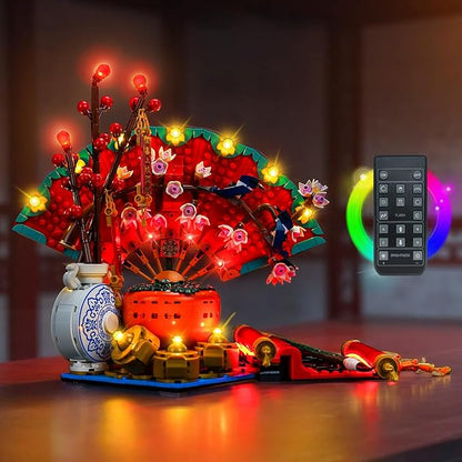 Upgraded Led Light Kit Compatible with Lego Good Fortune Building Set RC Version Compatible with Lego 80117 (Model Not Included)