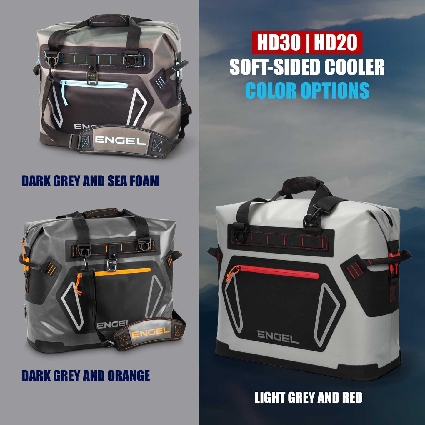 Engel HD20 High-Performance Soft Sided Tote Cooler - Durable, Leak-Proof, Portable Ice Chest for Camping, Fishing, Tailgating & Outdoor Activities - Long-Lasting Cold Retention
