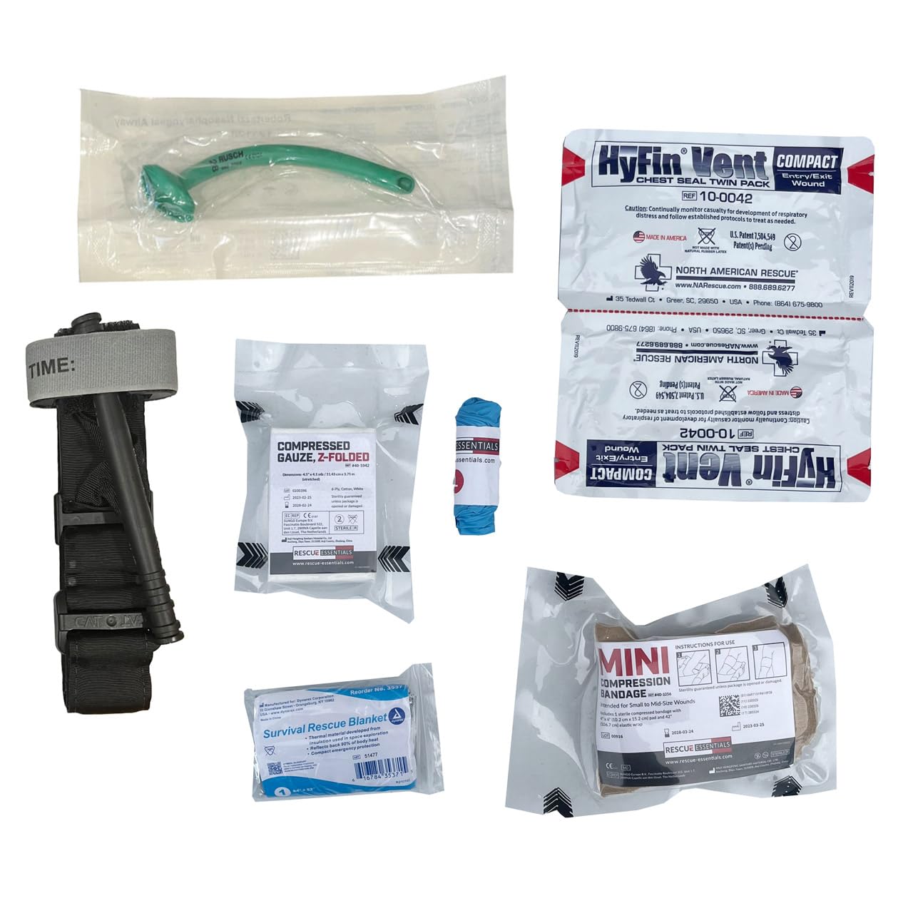 Rescue Essentials Mini Rip-Away IFAK with Contents (Black)