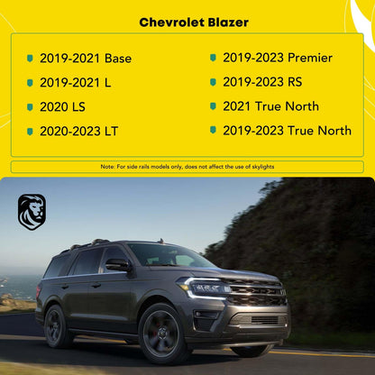 YHTAUTO Car Roof Rack Cross Bar Compatible with Chevrolet Blazer 2019-2023 w/Flush Rails Fixed Point, 165 Lbs Aluminum Alloy Cargo Bar for Rooftop Tent Kayak Bike Luggage Snowboard Ski Board Canoe