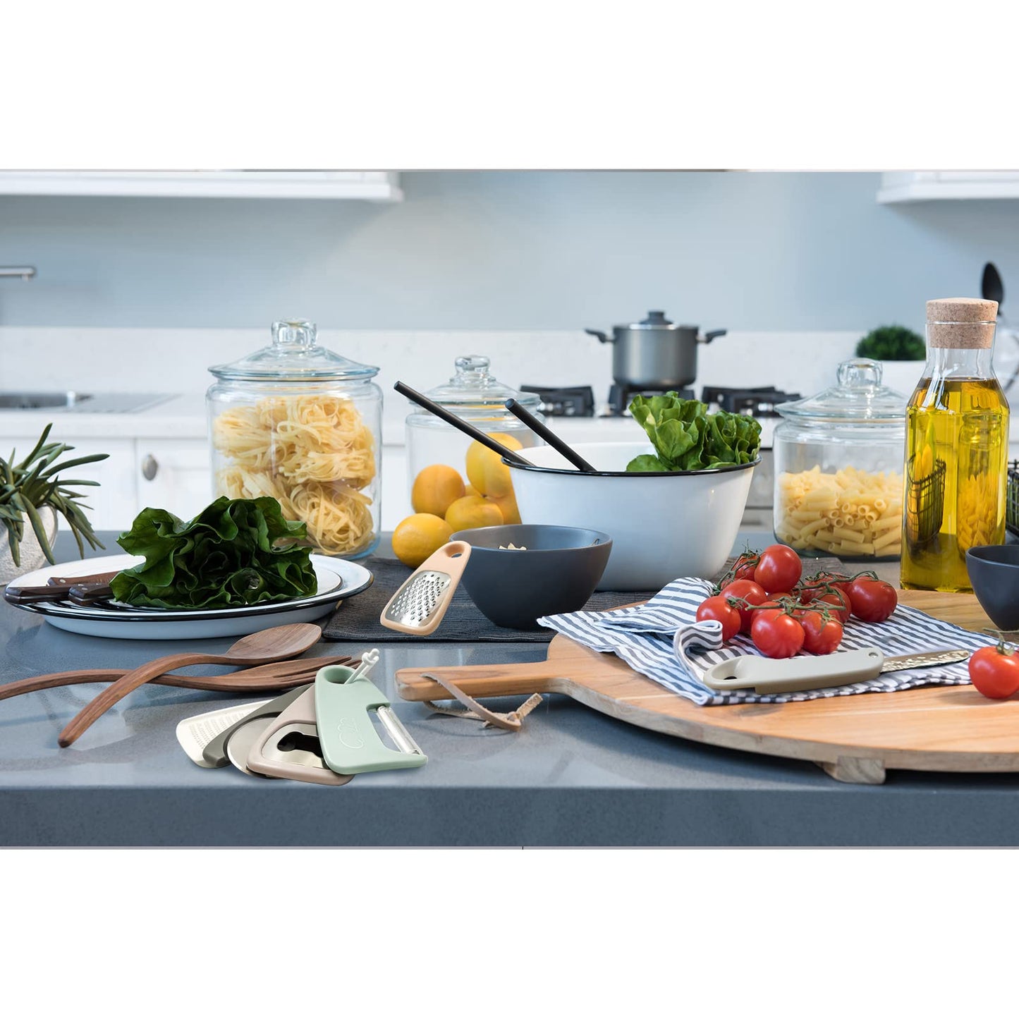 Kitchen Gadgets Set 6 Pieces, Space Saving Cooking Tools for Small Space Stackable Kitchen Accessories for Camping Glamping Travel Trailer Motorhome, Essential Portable Gadgets Gifts for RV Owners