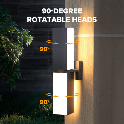 LUTEC Cuba Outdoor LED Wall Light, 3000K, 2000LM, Gray, Waterproof, Aluminum, Model 5193817118