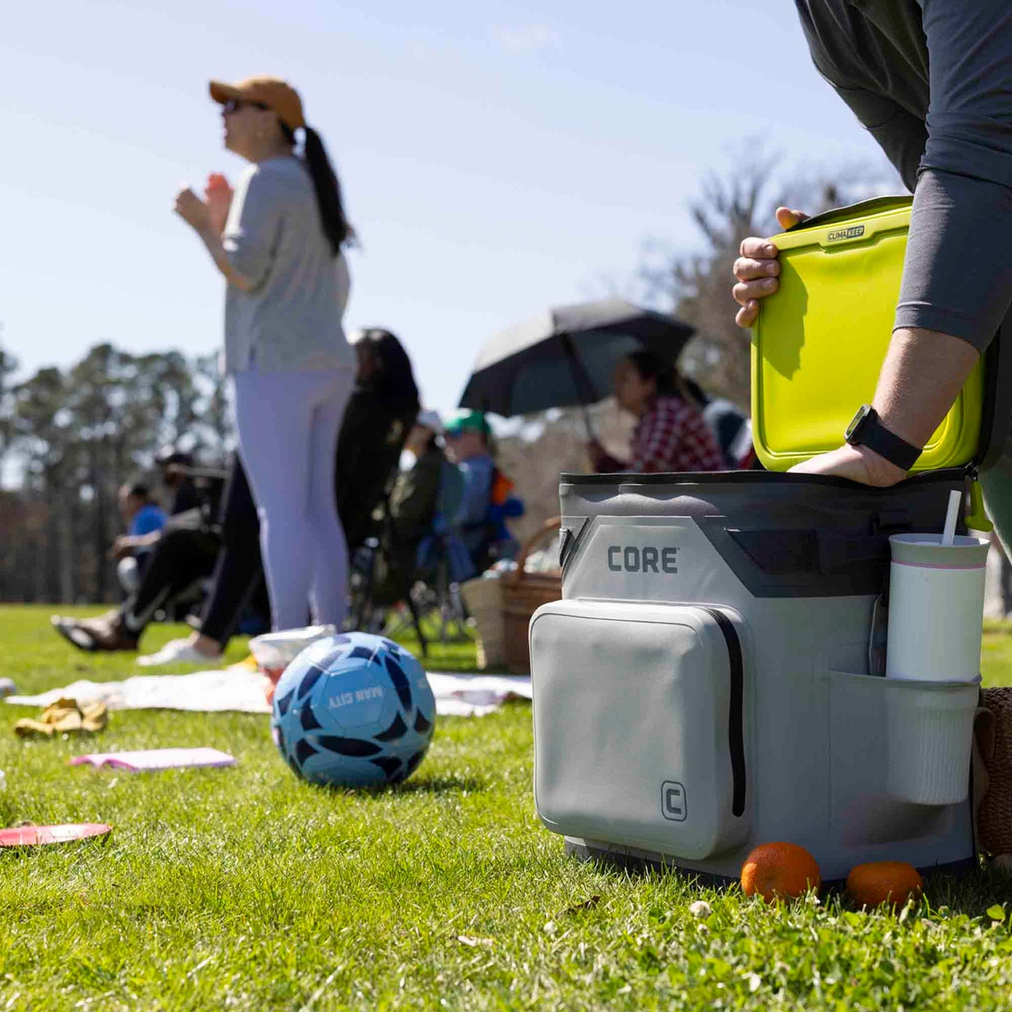 CORE Magnetic Leak Proof 36 Can Soft Cooler with Waterproof Zipper | Insulated Bag Portable Ice Chest Box | Best Soft Cooler for Food & Beverages for Tailgating, Car Camping, and Family Beach Picnics