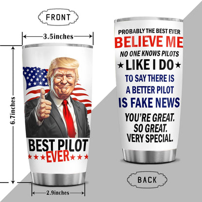 20 oz Tumbler Aviation Gifts | Pilot Accessories for Men, Husband, Boyfriend, Son - Birthday, Christmas, Retirement