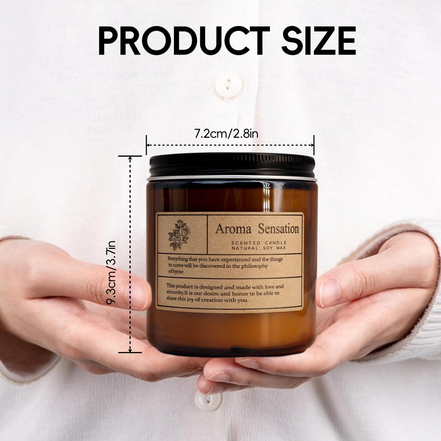 ARCASA Organic Coconut Vanilla Candles - Non Toxic Soy Candles for Home, Stress Relief & Meditation (7oz)