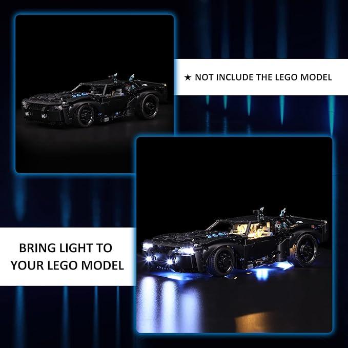 YEABRICKS LED Light for Lego-42127 Technic The Batmobile Building Blocks Model (Lego Set NOT Included)