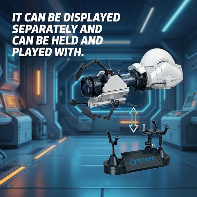 Sci-Fi Games Gun Building Set for Adults Ideas Portol 2 Gun Building Model with Light &amp Display Stand Cool Collectible Games Fans Gift