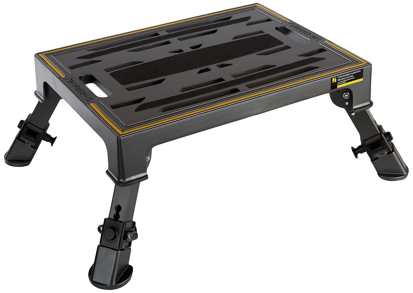 Stromberg Carlson 19″ x 14″ Adjustable RV Platform Step, Heavy Duty Cast Aluminum, Portable Step Stool for Travel Trailers, Trucks, Adjusts 7-3/16″ to 8-9/16″, 1000 lbs Capacity, Rubber Feet