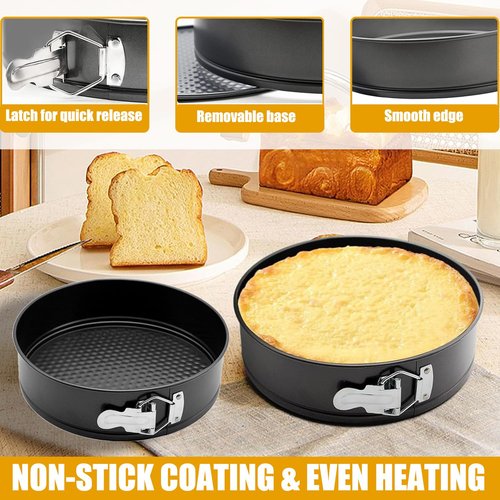GZMAISULEE 9 Inch Springform Pan Baking Pans Round Leakproof Nonstick Removable Bottom Bakeware for Cake, Cheesecakes, Pizza, and Quiches