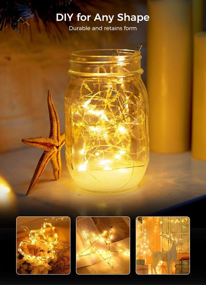 Brightown 24 Pack Fairy Lights Battery Operated String Lights 7 Feet 20 LED Waterproof Christmas Light Silver Wire Firefly Starry Moon Light for Bedroom DIY Party Wedding Patio Christmas